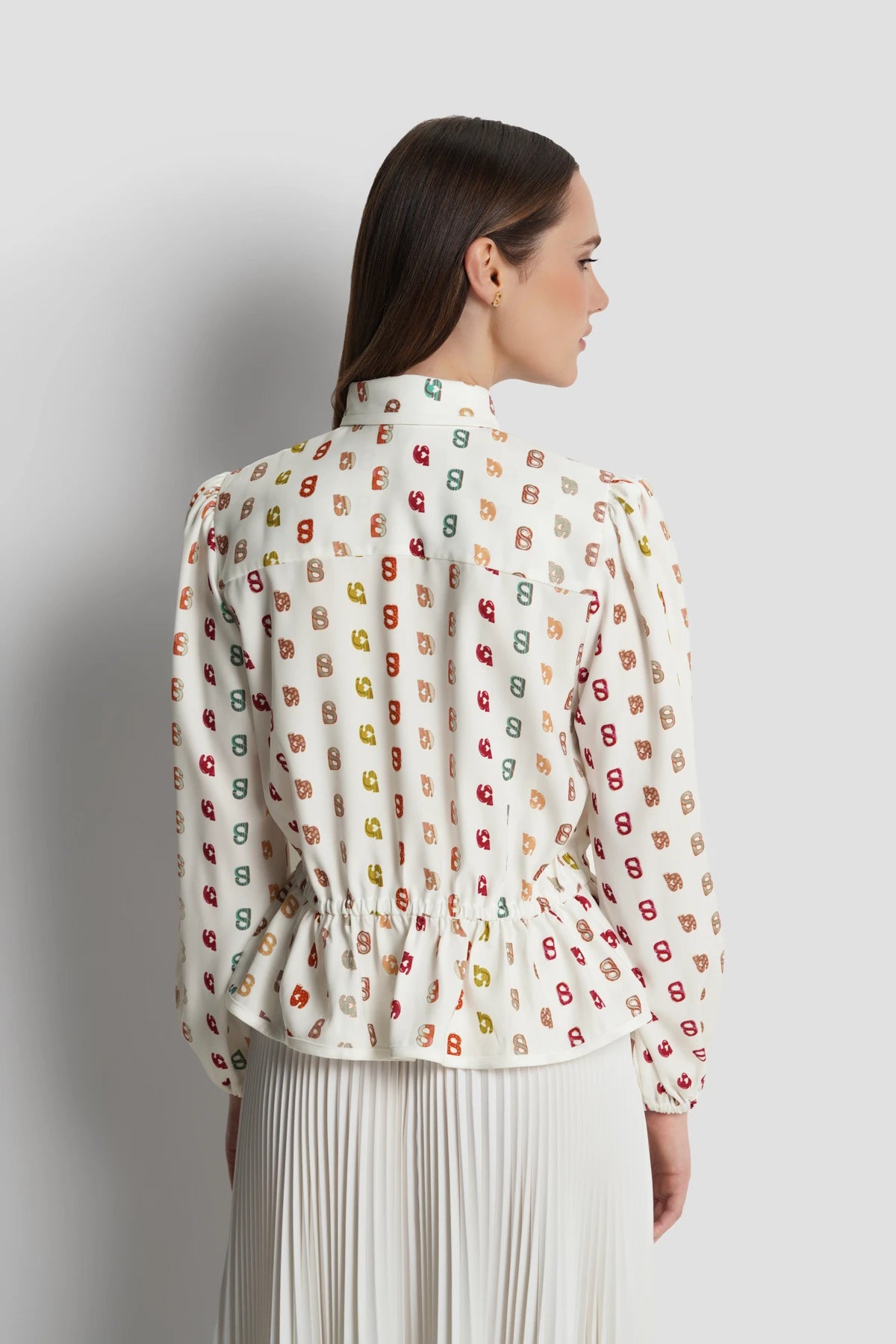 Nagita Peplum Shirt - White