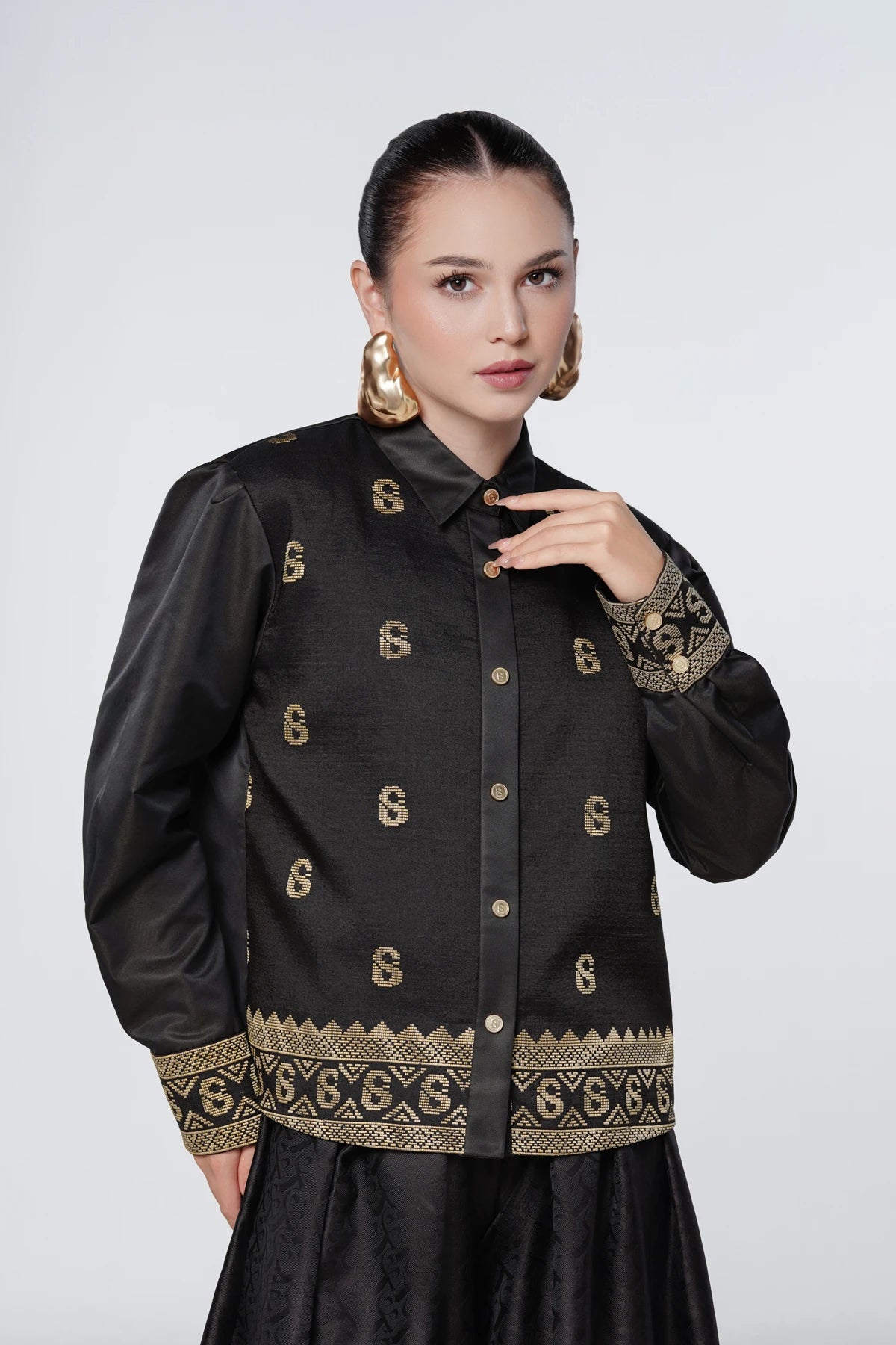 Deli Etoffe Crop Shirt - Brown