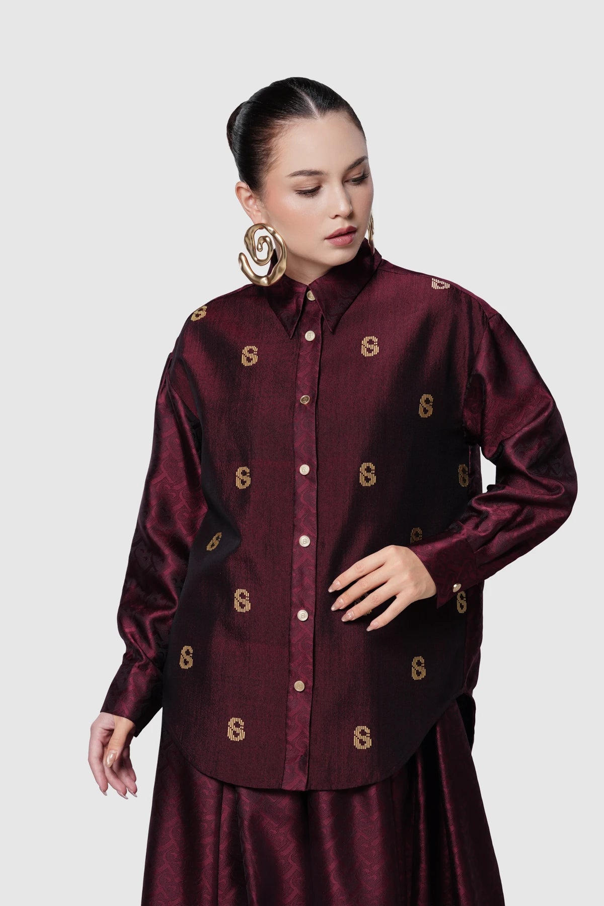 Deli Etoffe Overshirt - Maroon
