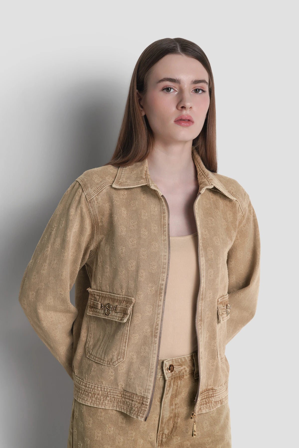 Elle Denim Jacket - Tan