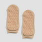 grip socks short in beige by buttonscarves sole silicone detail