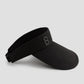 hailey visor hat in black by buttonscarves side view
