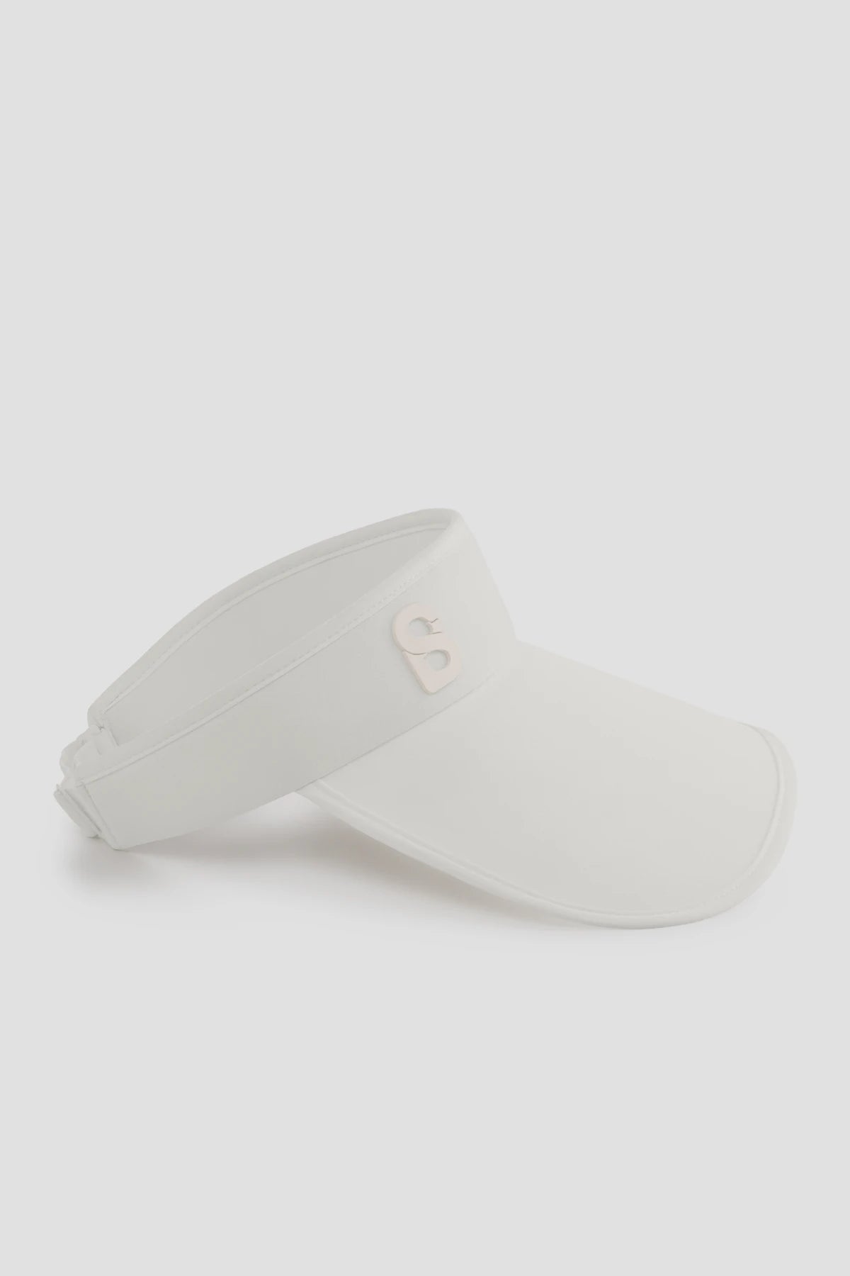 hailey visor hat in broken white by buttonscarves side view