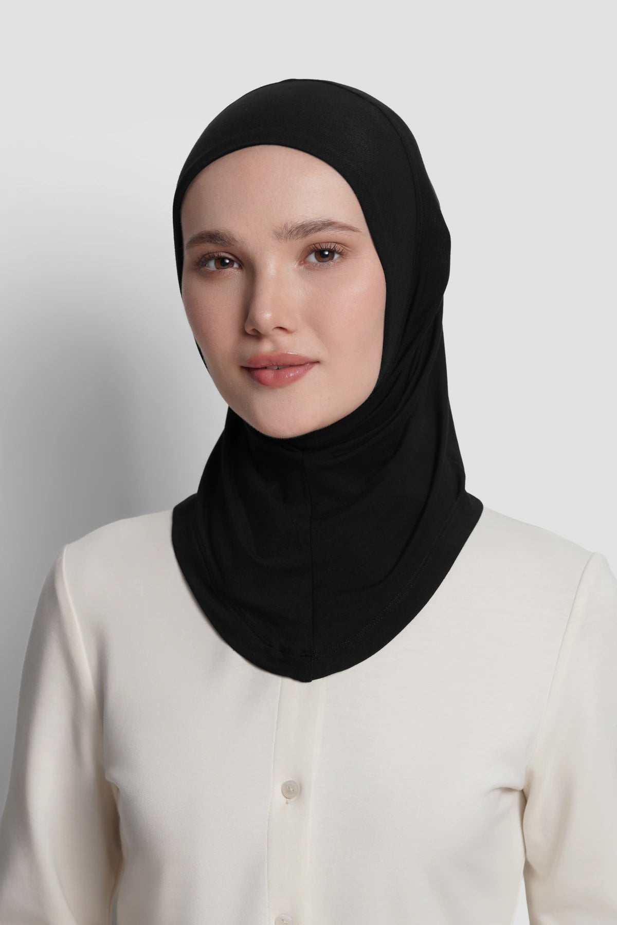 ninja inner in black by buttonscarves front view