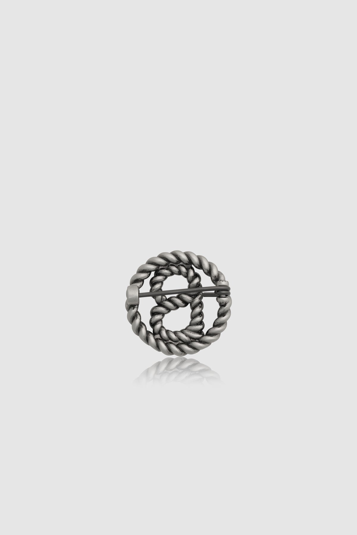 Interlock Pin Brooch - Anti Silver
