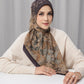 istanbul printed square scarf in kahve by buttonscarves front view