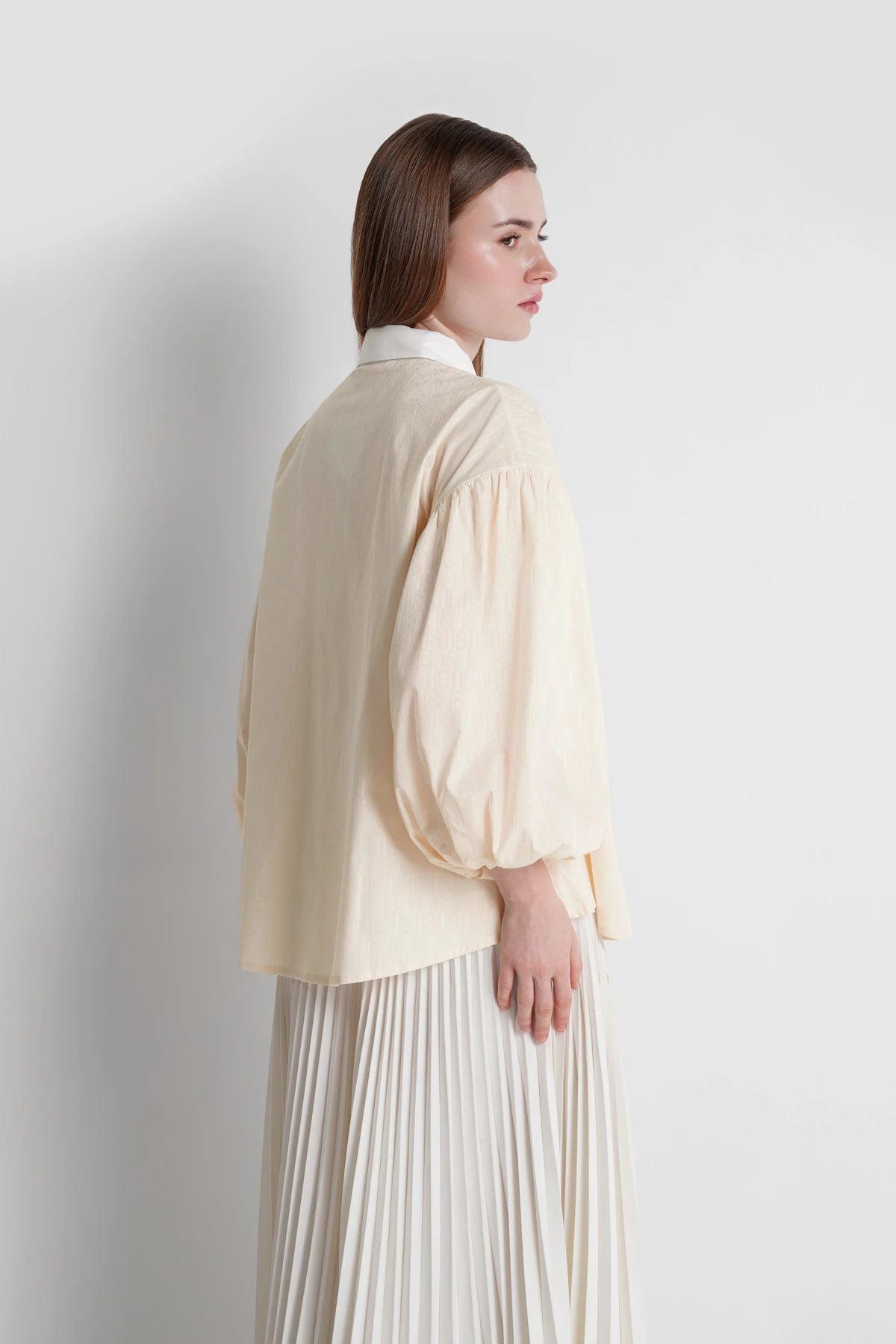 Leena Cotton Puff Shirt - Ivory