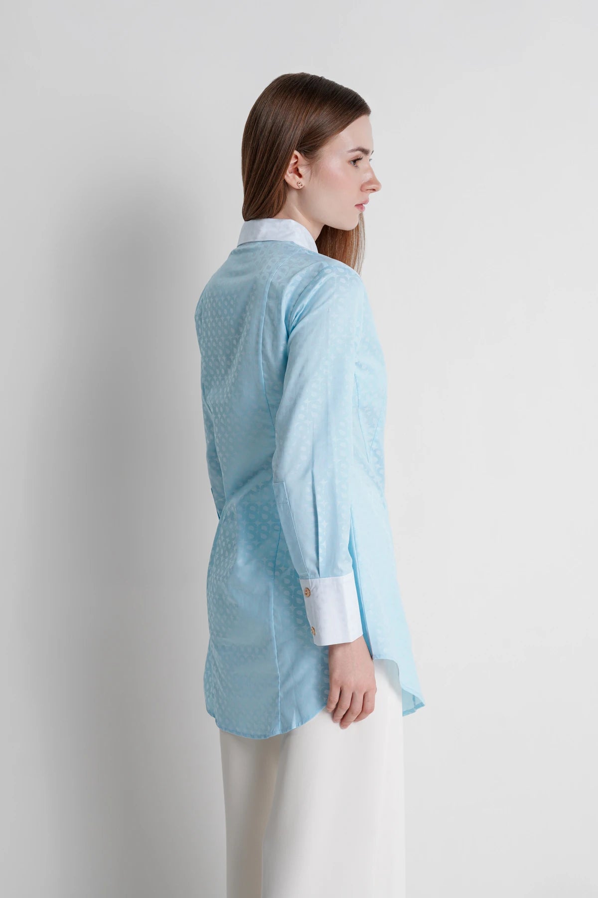 Luna Cotton Pointed Collar - Baby Blue