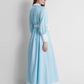 Luna Cotton Shirt Dress - Baby Blue