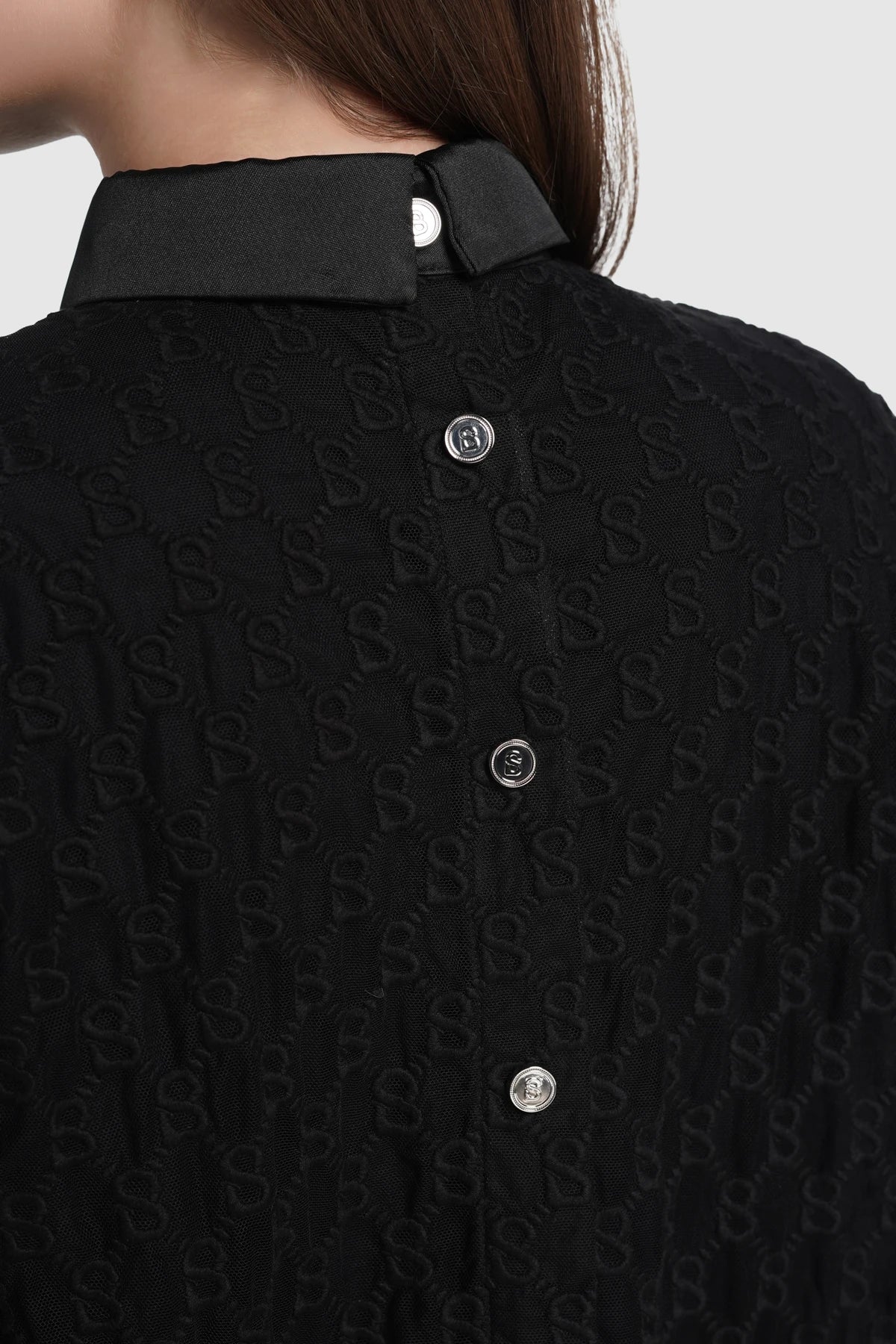 Monogram Lace Shirt - Black