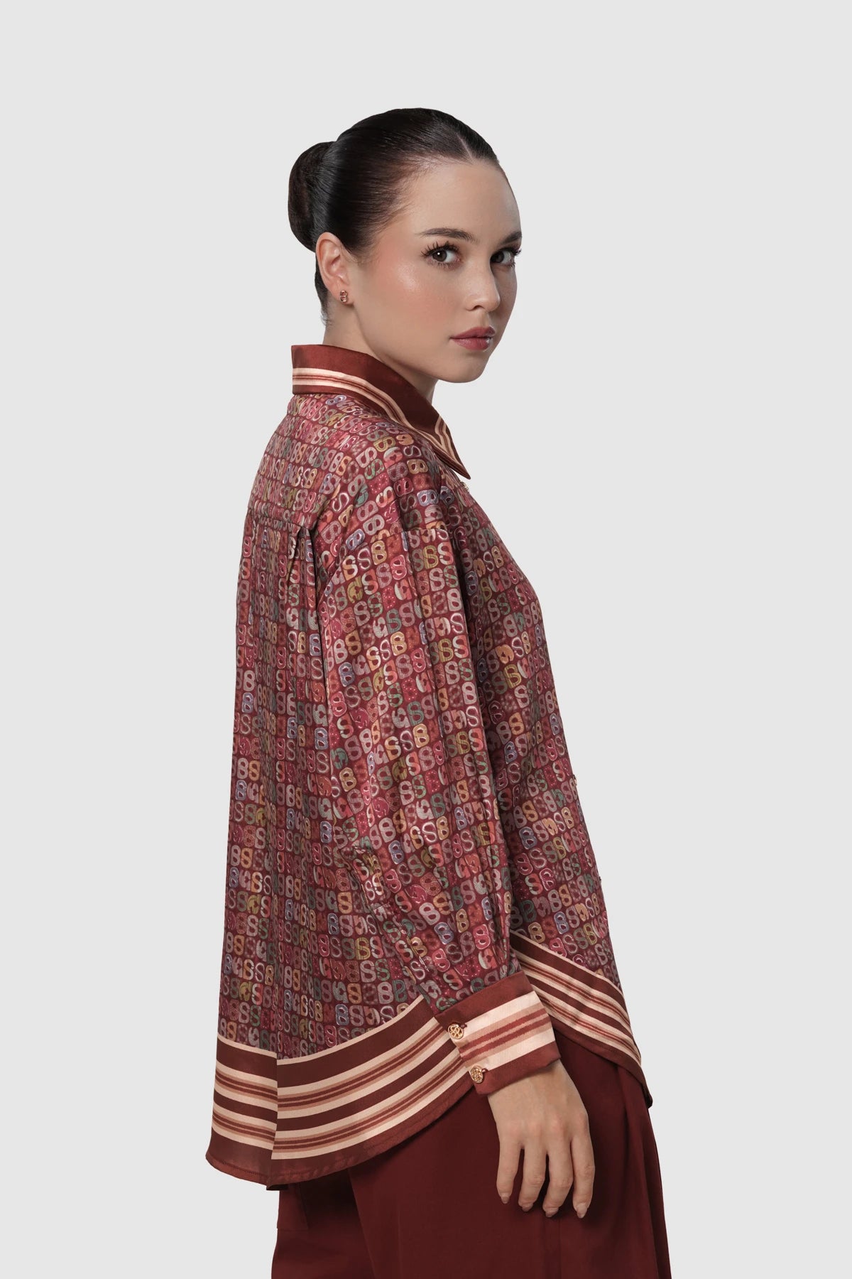 Nagita Oversized Shirt - Pomegranate