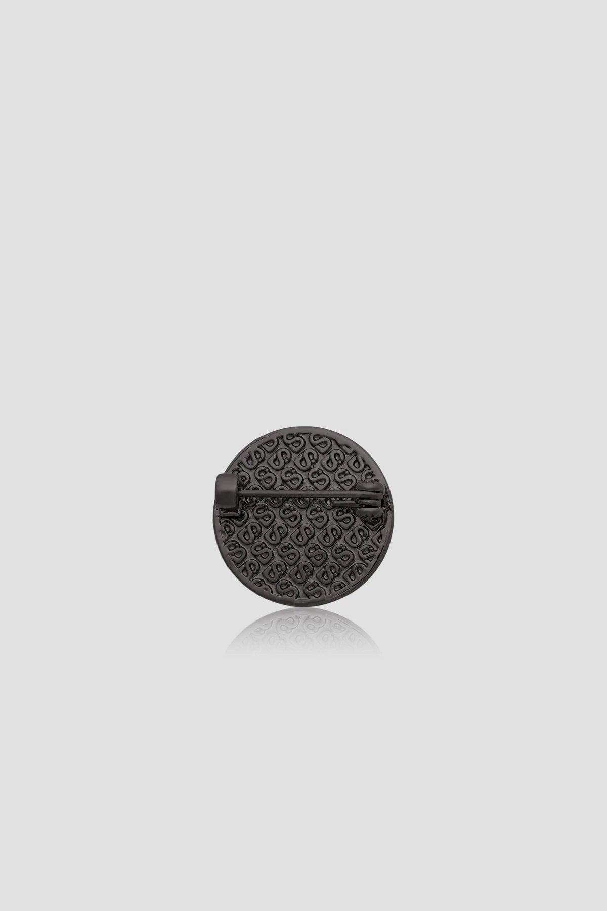Round Pin Brooch 03 - Black Hematite