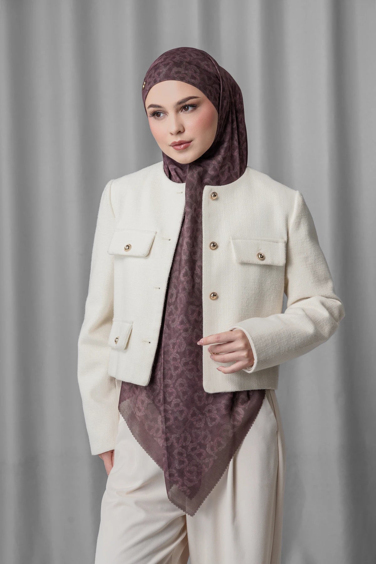 Samla de Fleur Tie Back Square - Plum