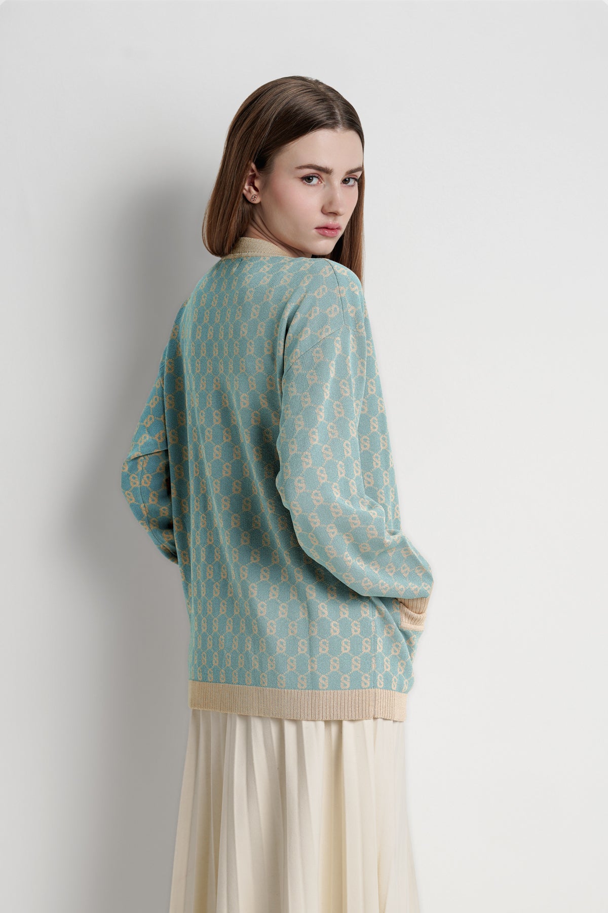 Signature Monogram Cardigan - Breeze