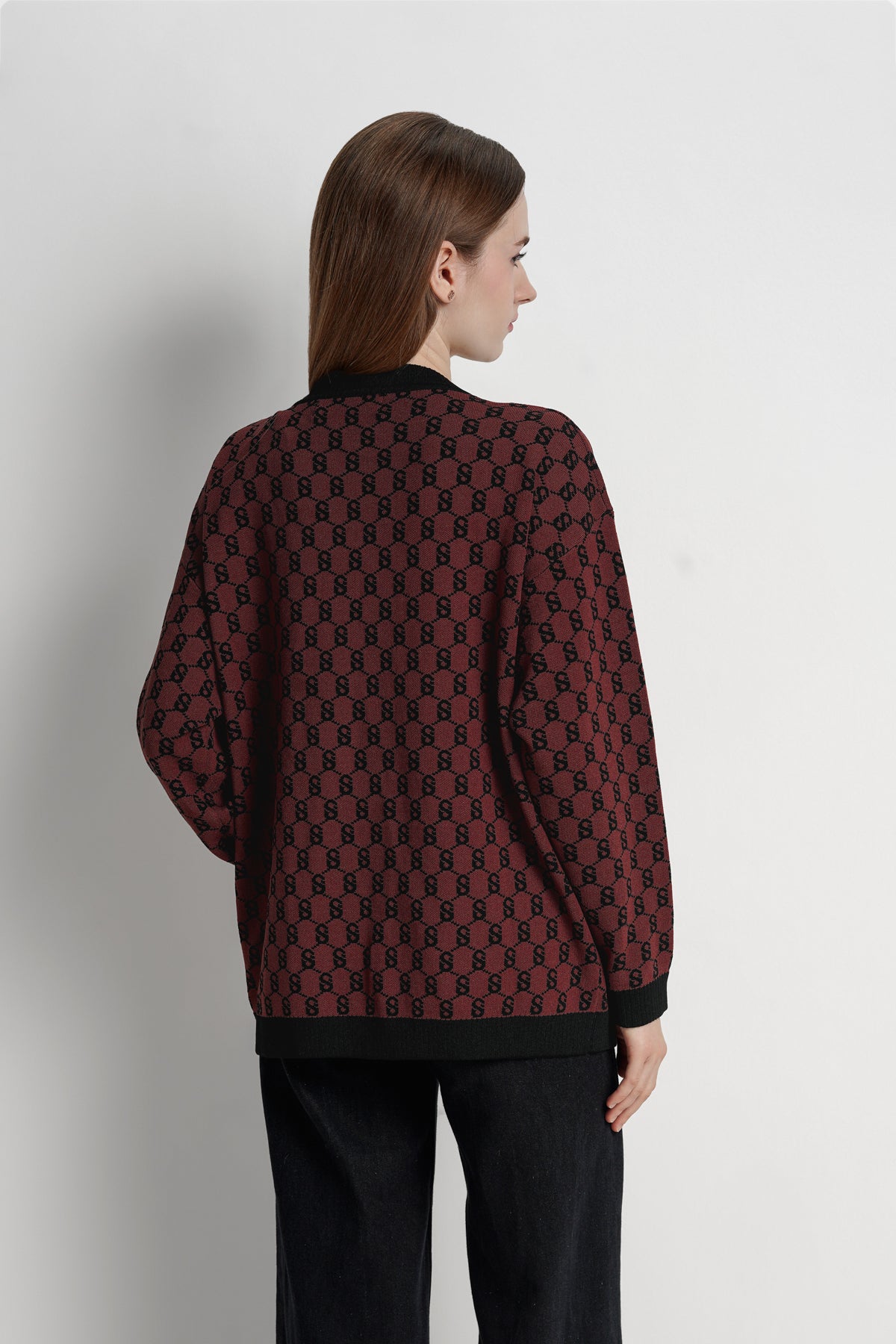 Signature Monogram Cardigan - Bricks