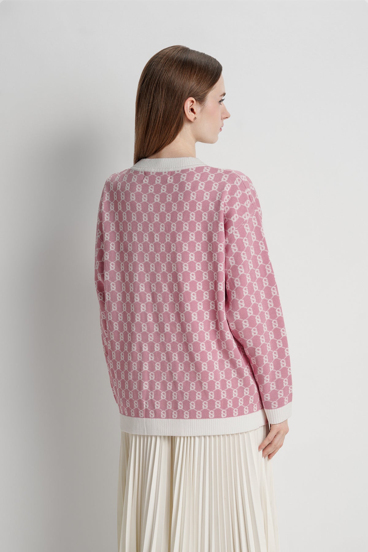 Signature Monogram Cardigan - Macaron