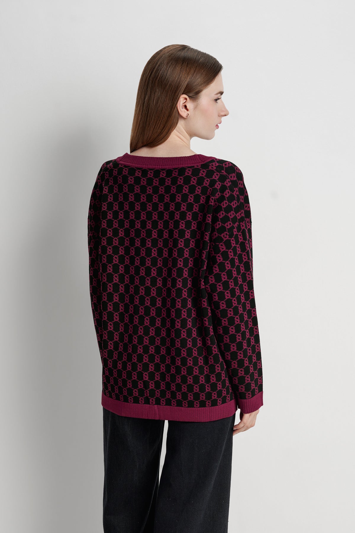 Signature Monogram Cardigan - Magenta