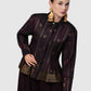 Songket Peplum Shirt - Maroon