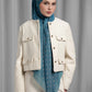 Songket Tie Back Square - Indigo