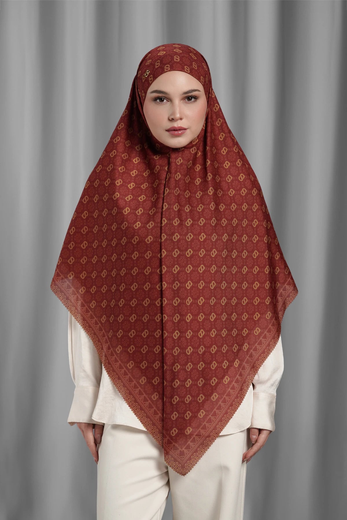 Songket Tie Back Square - Lychee
