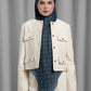 Songket Tie Back Square - Maritime Blue