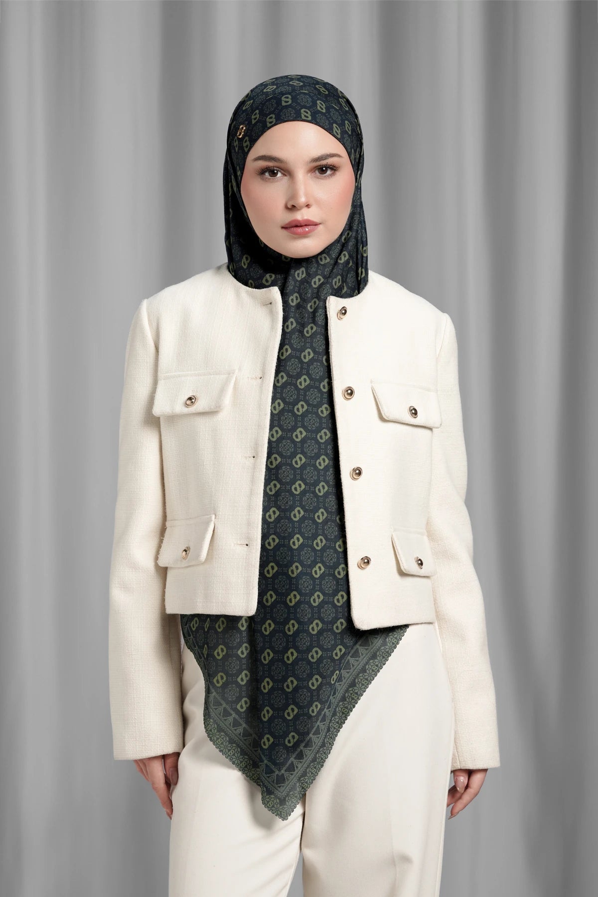 Songket Tie Back Square - Peacock
