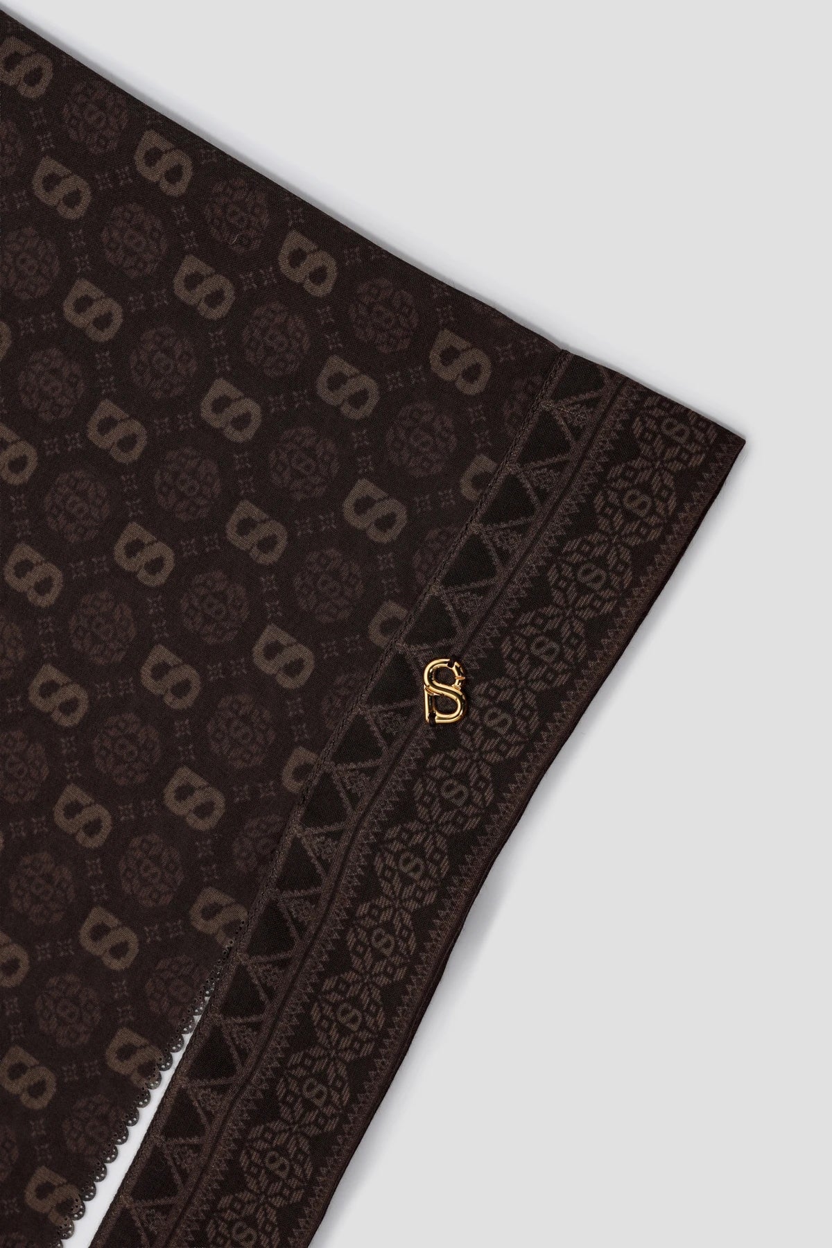 Songket Tie Back Shawl - Mahogany
