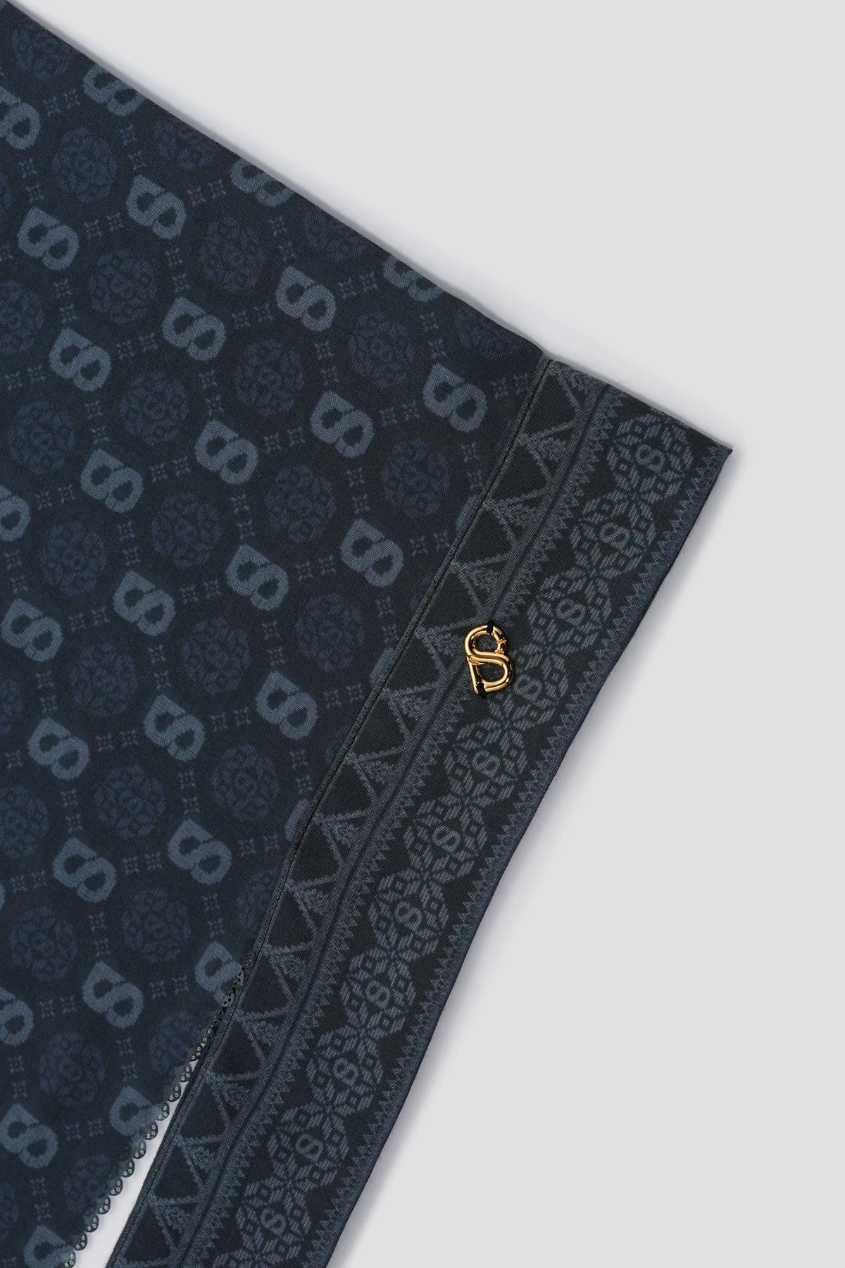 Songket Tie Back Shawl - Maritime Blue