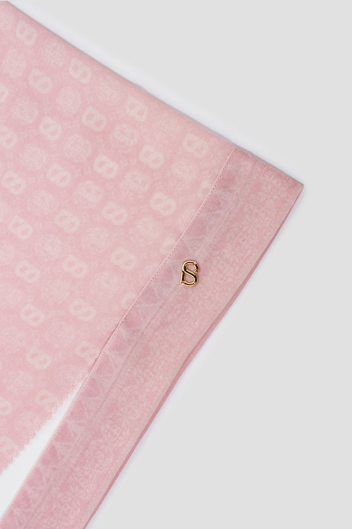 songket tie back shawl in pink beach by buttonscarves pattern detail