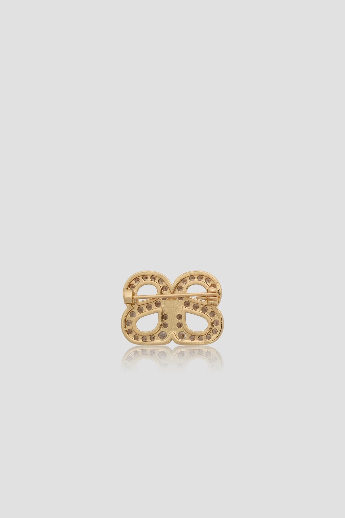 Twin Crystal Petite Brooch - Gold