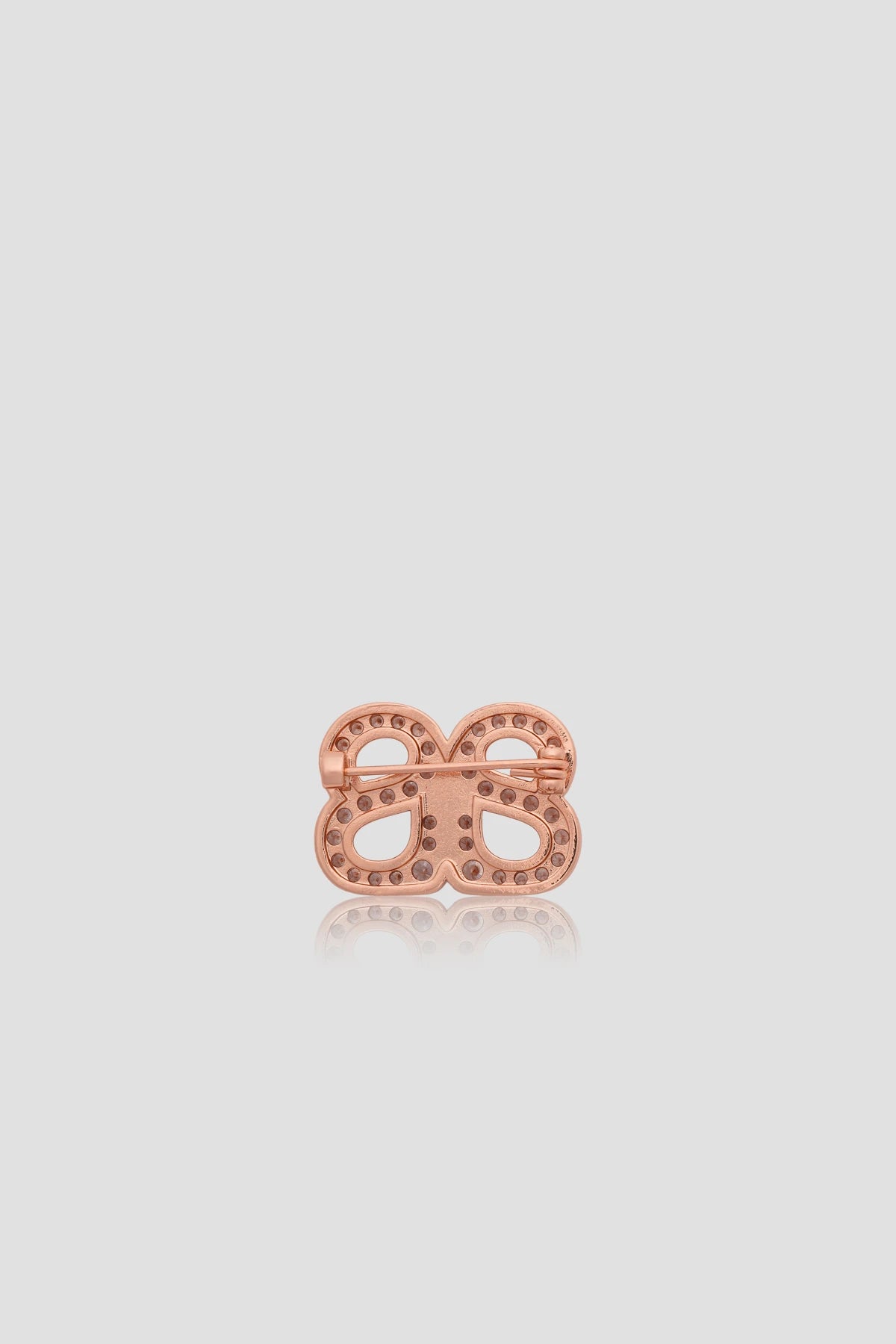 Twin Crystal Petite Brooch - Rose Gold