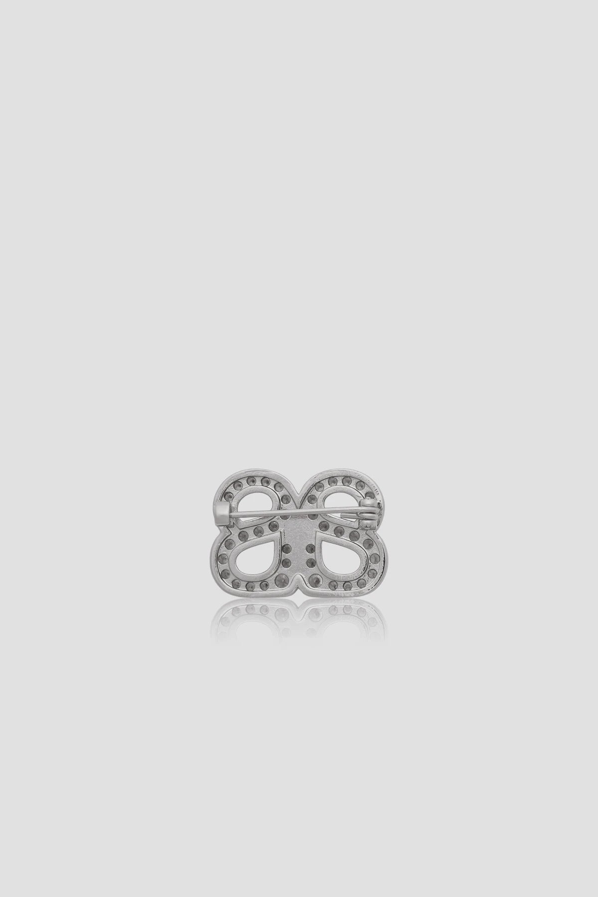 Twin Crystal Petite Brooch - Silver