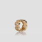 Twin Crystal Ring Brooch - Gold
