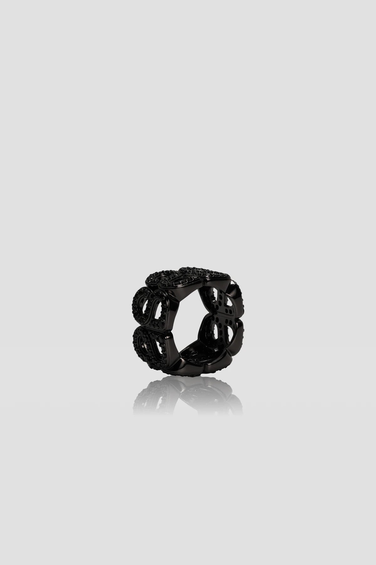 Twin Crystal Ring Brooch - Hematite
