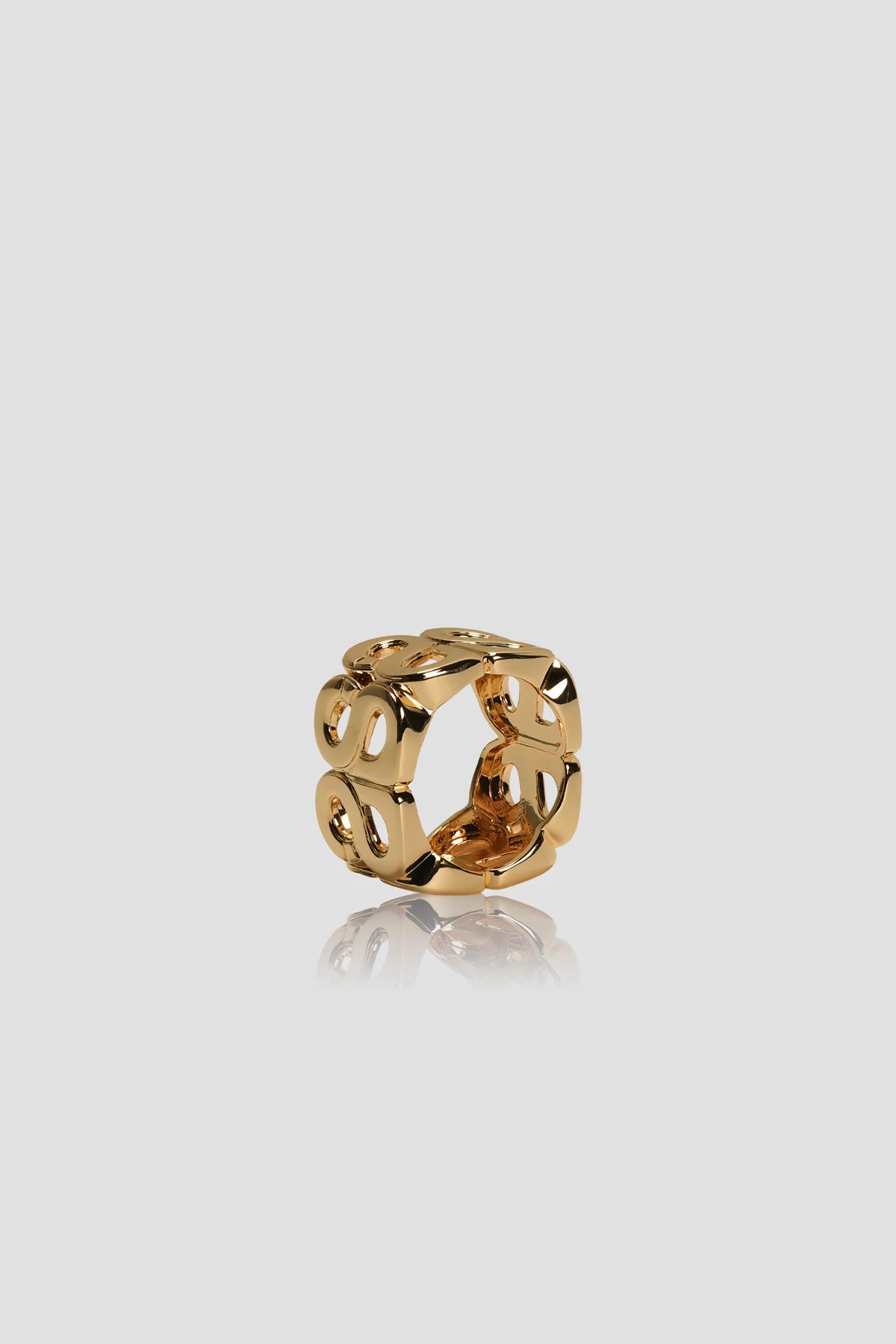 Twin Ring Brooch - Gold