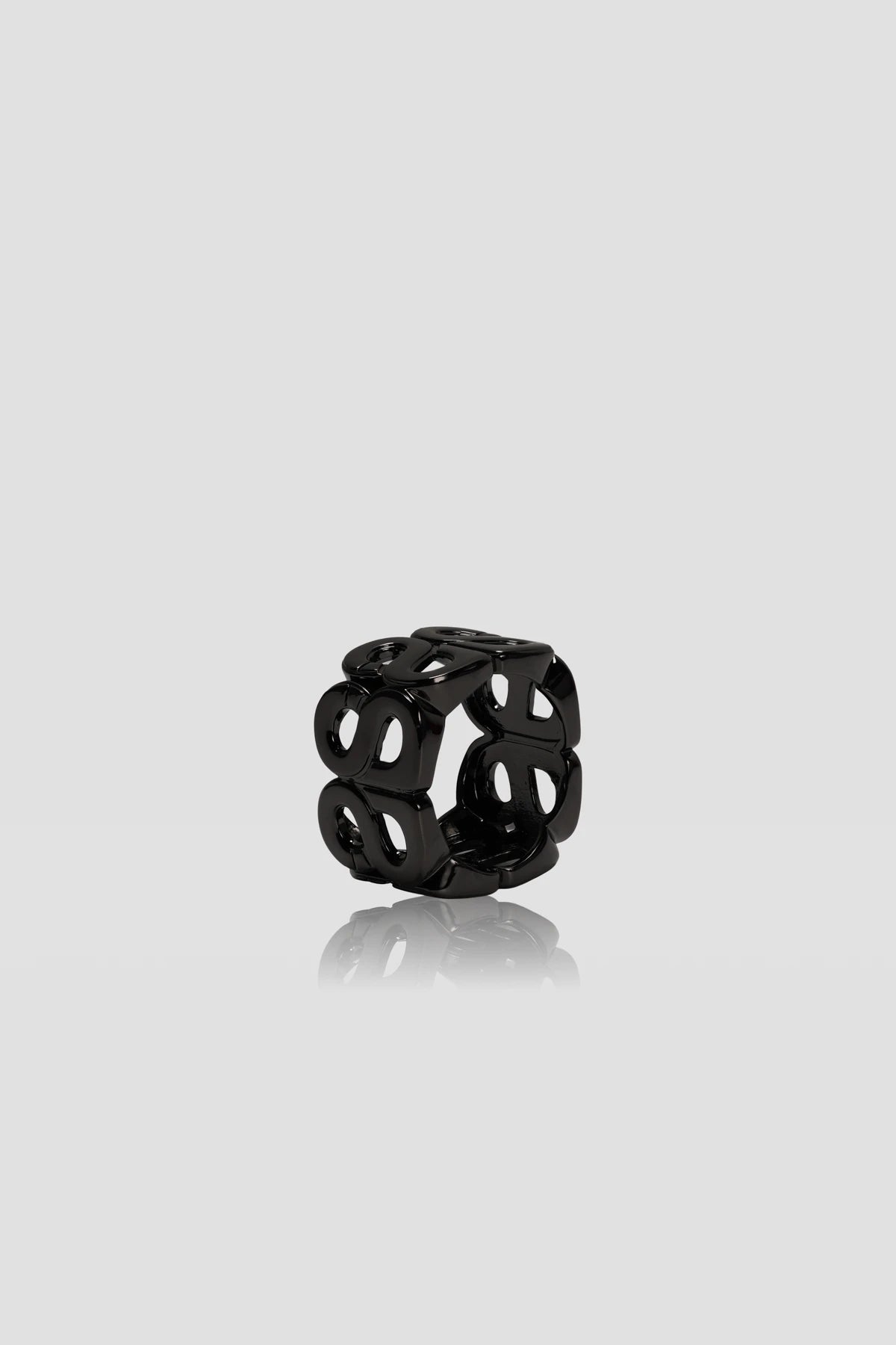 Twin Ring Brooch - Hematite