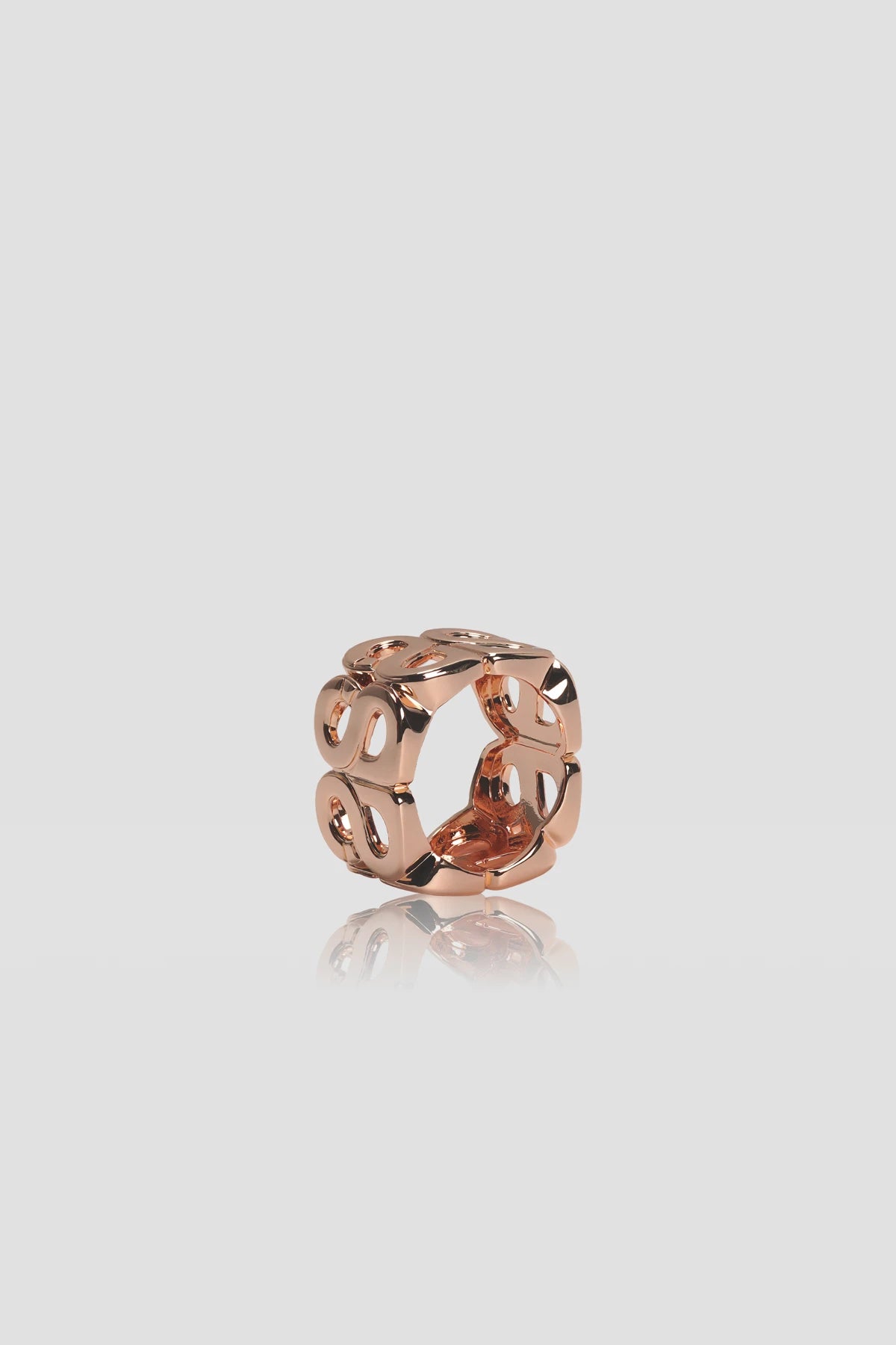 Twin Ring Brooch - Rose Gold