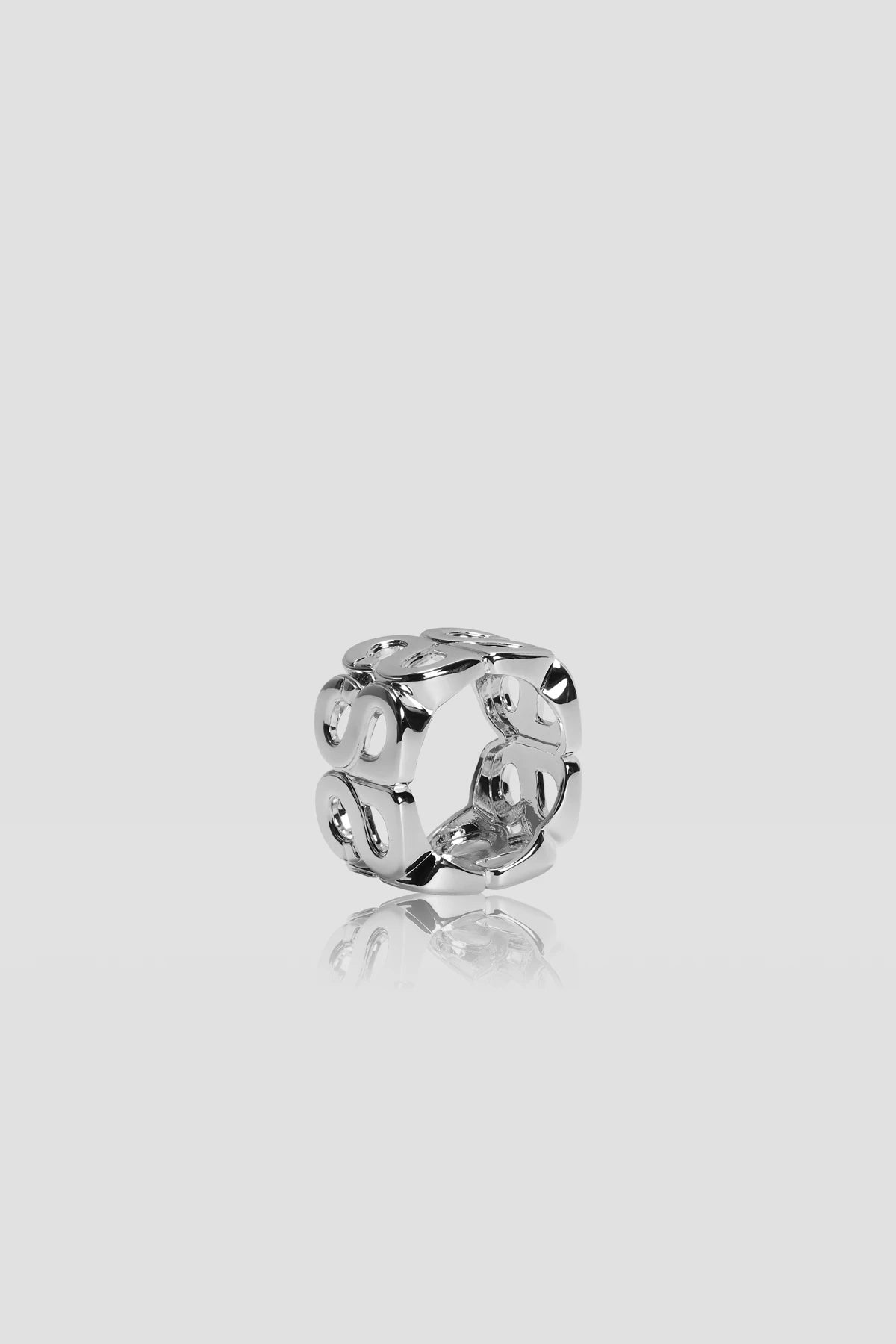 Twin Ring Brooch - Silver