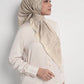 waves monogram printed square scarf in sandshell by buttonscarves side view