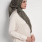 waves monogram printed square scarf in seal brown by buttonscarves side view