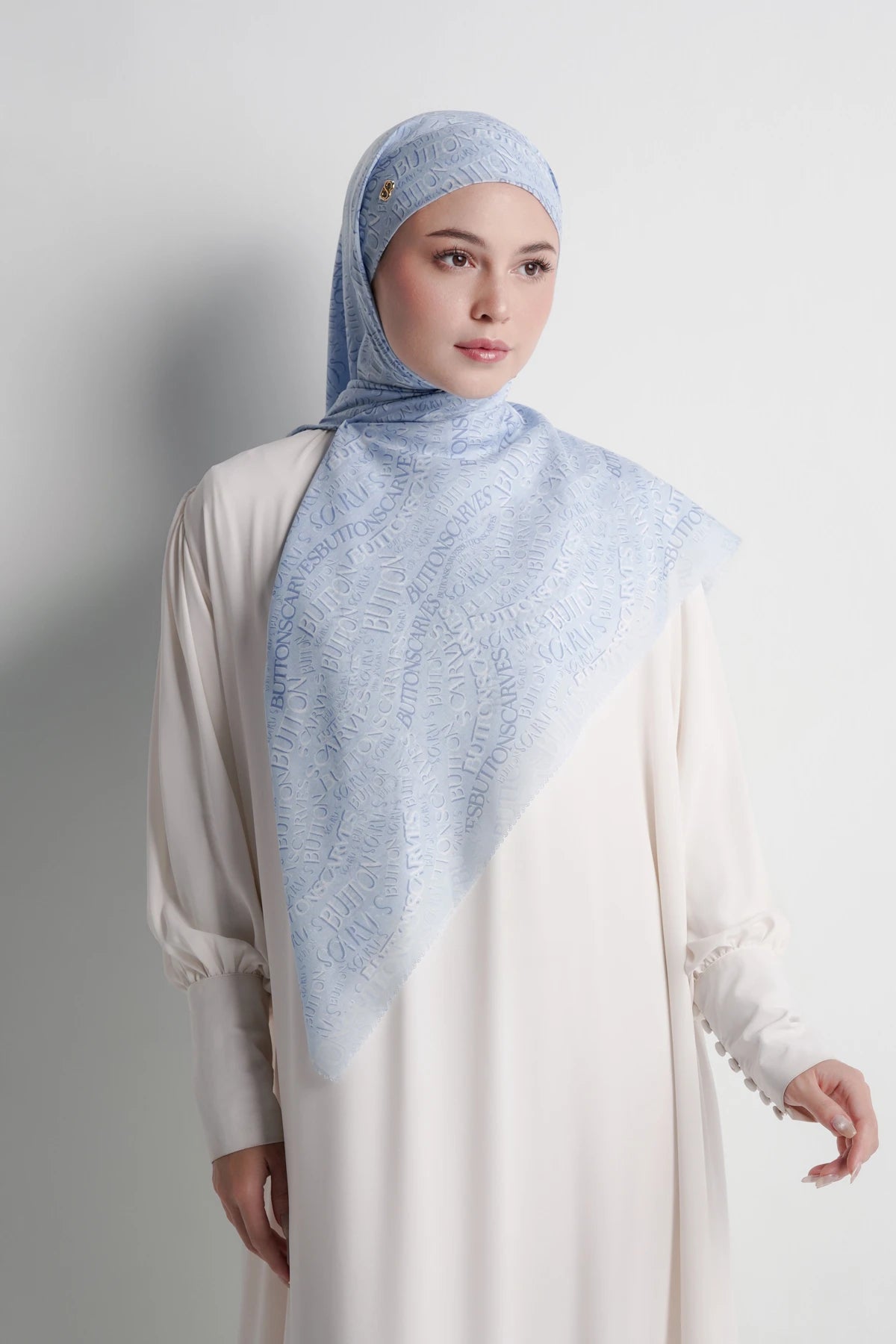 waves monogram tie back scarf in crystal blue by buttonscarves style look 