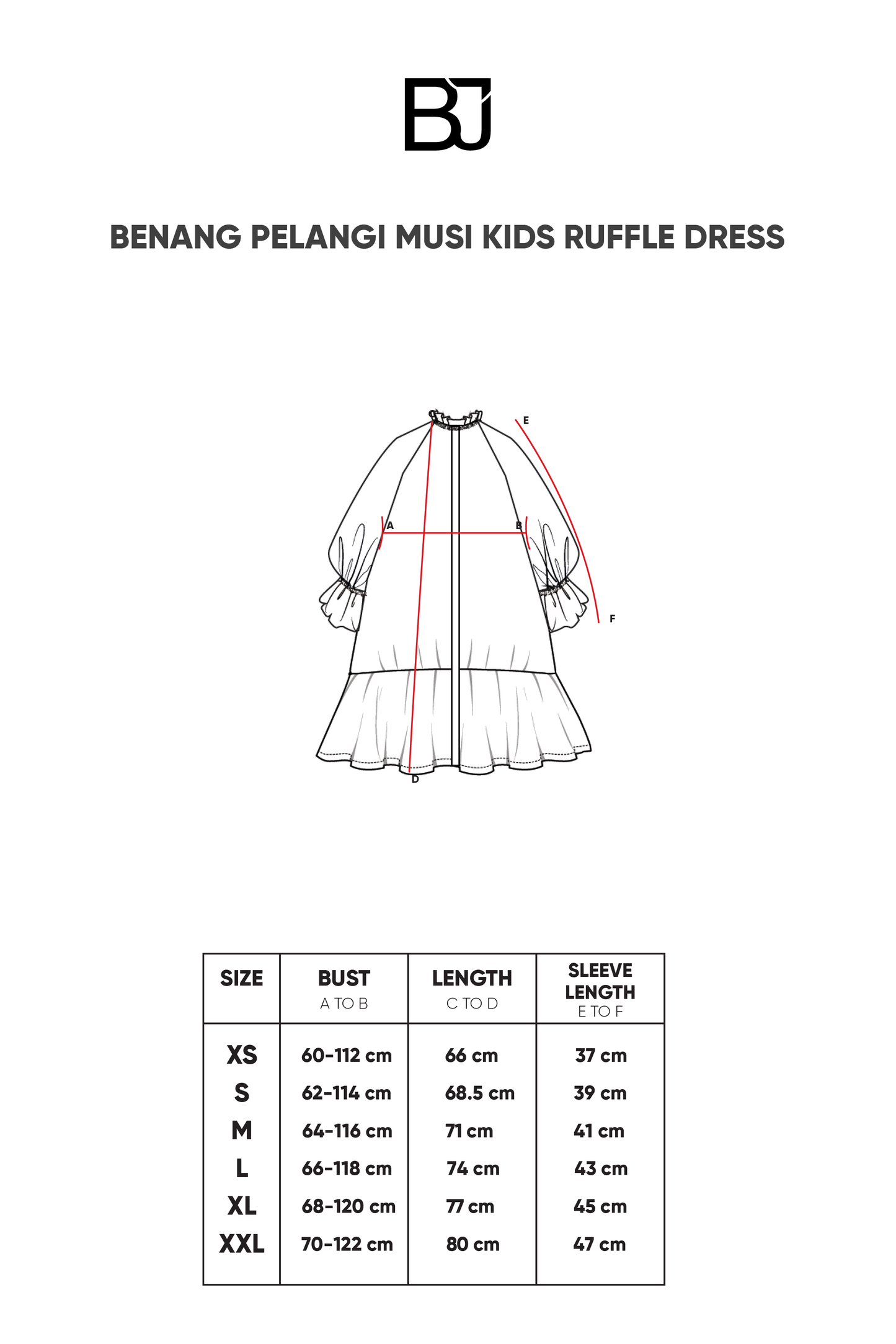 Benang Pelangi Musi Kids Ruffle Dress - Maroon
