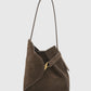 Britney Bag Small - Suede Leather - Dark Brown