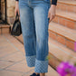 Beverly Wide Leg Denim Pants - Light Blue