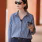 Leena Monogram Basic Shirt - Blue