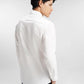 everyday men embroidery long sleeve shirt in white by buttonscarves back view