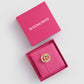 Petite Crystal Round Brooch - Gold