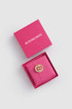 Petite Crystal Round Brooch - Gold