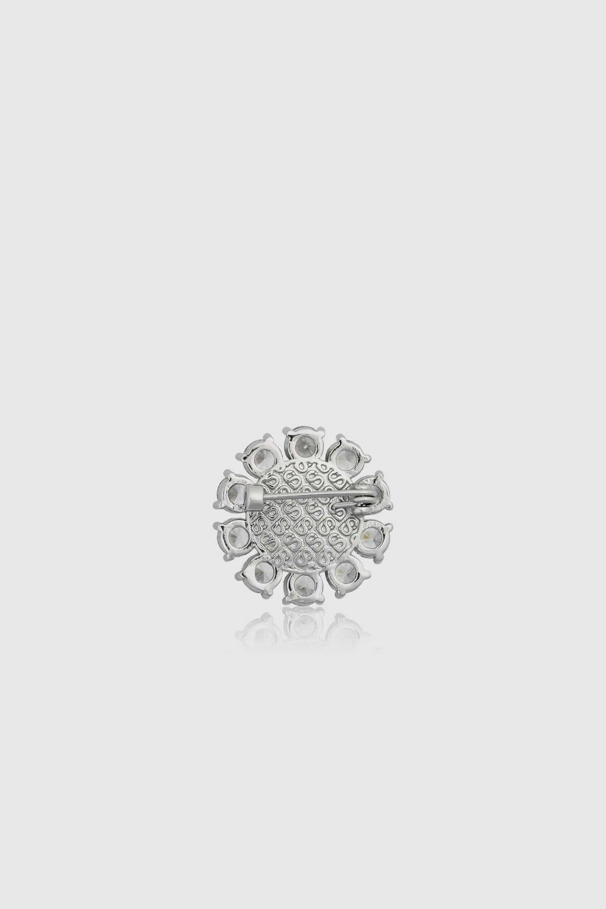 Amara Crystal Pin Brooch - Silver