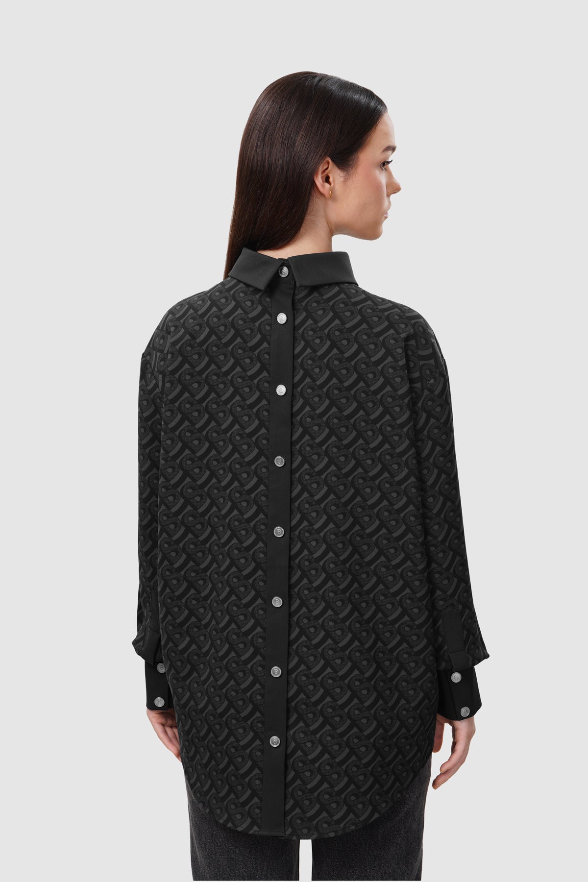 Bimu Shirt With Back Button - Black